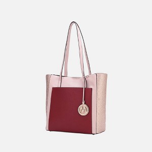MKF Collection Leah Vegan Leather color-block Women’s Tote Bag by Mia K - 1 of 4