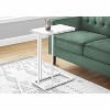 Monarch Specialties Accent Table C-Shaped End Side Snack Living Room Bedroom Metal Laminate White Contemporary Modern - 2 of 4
