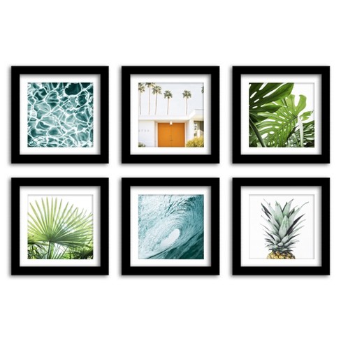 Pastel Beach - 6 Piece Framed Gallery Wall Set - White