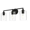 Elegant Lighting Mayson 3 light Black and Clear Bath Sconce - 2 of 4
