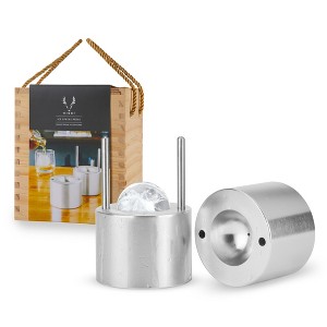 Viski Ice Ball Maker, for Perfect Scotch, Bourbon, Whiskey, Old Fashioned, Fancy Liquor on the Rocks, Cocktail Gift, 55 mm, Aluminum - 1 of 4