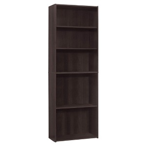 Monarch Specialties Bookshelf Bookcase 6 Tier 72InchH Office Bedroom Laminate Brown Transitional - 1 of 4