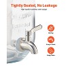 VEVOR Beverage Dispenser, 2 Pack 1 Gallon Drink Dispensers for Parties, Glass Juice Dispenser with Wood Stand, Stainless Steel Spigot,Infuser, Clear - 4 of 4