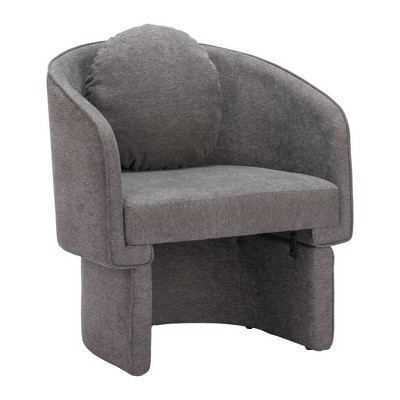 HomeRoots 28" Gray Upholstered Club Chair And Toss Pillow