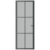 vidaXL Interior Door 29.9"x79.3" Black Matt Glass and Aluminum - 3 of 4