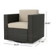 Outdoor Swivel Club Chair with Removable Cushions, Durable Wicker & Iron Frame, Modern Patio Lounge Seating, Weather-Resistant-Coolbibila - 4 of 4