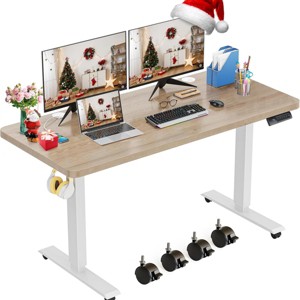 Homdox Origin Series Elec. Standing Mobile Home Office Desk 48" × 24" Ergonomic Computer Desk w/4 Preset Heights (Wheels additional 2.5" high) - 1 of 4