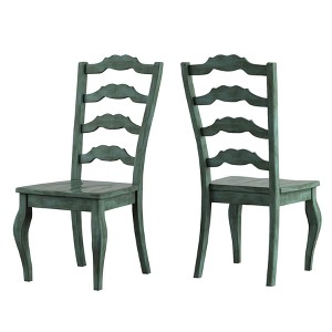 South Hill French Ladder Back Dining Chair (Set Of 2) - Deep Aqua - Inspire Q, Deep Blue