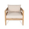 Christopher Knight Home Fritz Outdoor Rustic Upholstered Club Chair with Slat Paneling - 2 of 4