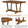 5 PCS Rustic Dining Table Set Farmhouse Dining Set Kitchen Table Set with 4 Upholstered Chairs, Natural/Walnut-Merax - 4 of 4