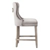 WestinTrends 24" Tufted Upholstered Velvet Bar Stool with Metal Footrest (Set of 2) - 4 of 4