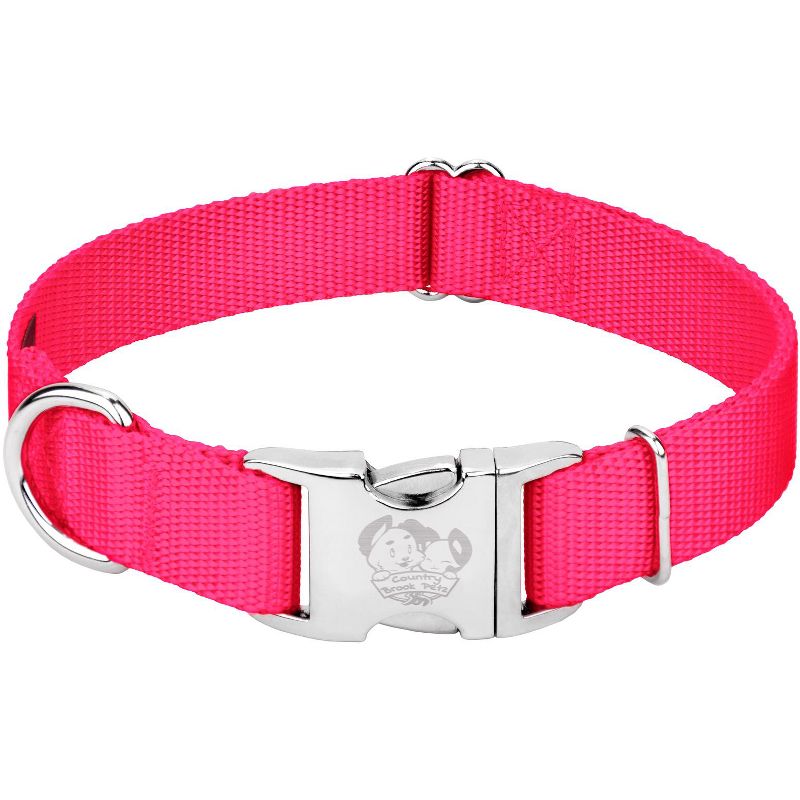 Country Brook Petz Premium Nylon Dog Collar with Metal Buckle for Small Medium Large Breeds - Vibrant 30+ Color Selection, 1 of 16
