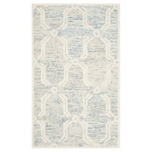 Light Blue/Ivory Abstract Tufted Accent Rug - (3