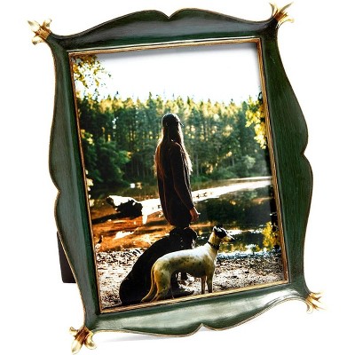 Okuna Outpost Metal Picture Frame for 8x10 inch Photo for Vintage Home Decor, Green, 10.2 x 12.2 in.