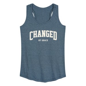 Women's - Instant Message - Changed By Grace Collegiate Graphic Racerback Tank - 1 of 4