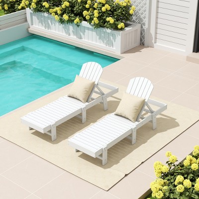 WestinTrends Dylan Classic Adirondack Poly Reclining Chaise Lounge (Set of 2pcs)