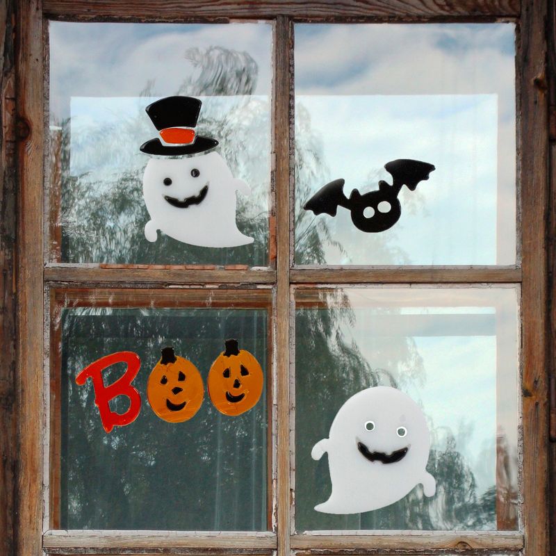 Northlight 9-Piece Pumpkin and Ghost "Boo" Halloween Gel Window Clings, 2 of 3