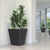 NAYSAYE Tapered Planter 22 Inch Tall Metal Plant Pot with Drainage Hole for Indoor and Outdoor Gardening, Black, 22"*19"*19" - 3 of 4
