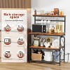 Coffee Bar Station with a 31.5 Inch Larger Desktop and 8 S Hooks,Kitchen Microwave Rack for Spices,Pots - 4 of 4