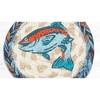 Earth Rugs Blue Fish Printed Coaster 5"x5" Nautical Coastal Decor - 2 of 3