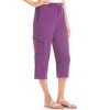 Collections Etc Drawstring Cargo Pocket Knit Casual Capri Pants - 2 of 4