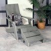 Italica 2pc Modern Adirondack Chair and Folding Ottoman - Coastal Teak - highwood - 2 of 4
