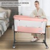 Kinder King Baby Folding Bassinet w/Wheels,Portable Newborn Bedside Sleeper All-Sided Mesh Infant Crib Removable Soft Mattress - 4 of 4