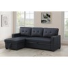 TiramisuBest Dark Gray Convertible Sectional Sofa with Pull-Out Chaise, Storage Ottoman, Twin Sleeper, Living Room Furniture - 3 of 4