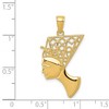 Black Bow Jewelry 14k Yellow Gold Filigree Egyptian Nefertiti Profile Pendant, 18 x 31mm - 4 of 4