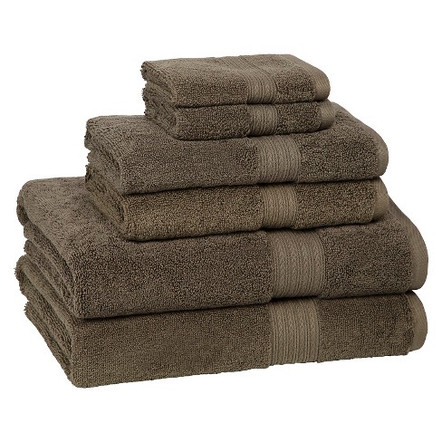 6pc Signature Solid Bath Towel Set Brown - Cassadecor : Target