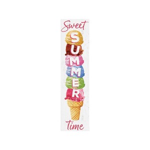 HomeRoots 36" Pink White And Yellow Solid Wood Sweet Summer Porch Sign - 1 of 4