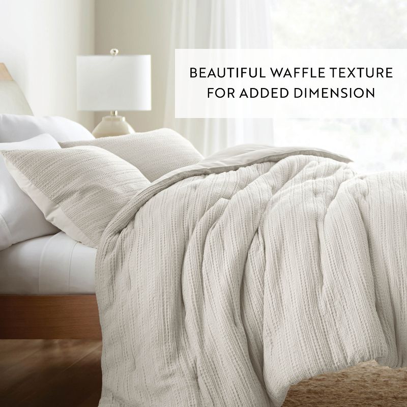 Waffle Textured Comforter Set All Season Down-Alternative Ultra Soft Bedding - Becky Cameron, 6 of 16