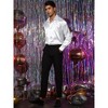 Lars Amadeus Men's Long Sleeves Button Down Prom Party Satin Dress Shirts - 4 of 4
