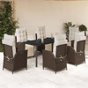 vidaXL Garden Dining Set Brown, Black, Cream - 2 of 4