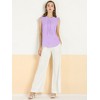 INSPIRE CHIC Women's Ruffled Curved Hem Business Office Vintage Sleeveless Blouse - 4 of 4