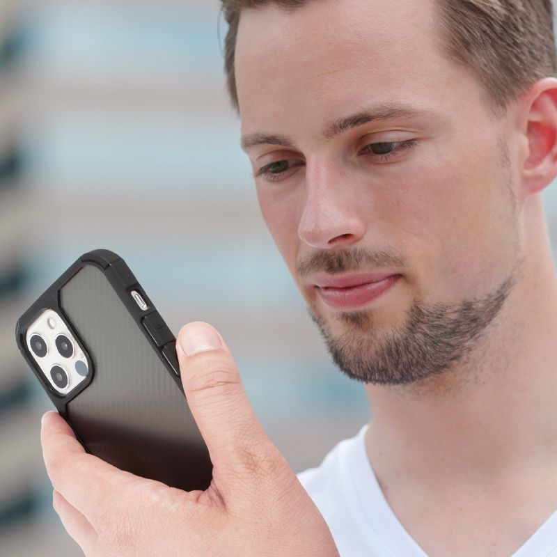 Insten Matte Translucent Case For iPhone 12 Pro Max / 12 Pro / 12 Mini / 12, Carbon Fiber Pattern, Black, 2 of 10