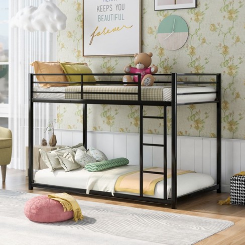 Twin bed frame with guard rails sales
