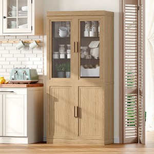 MAYEERTY Natural Wood Grain Storage Cabinet Set - 1 of 4