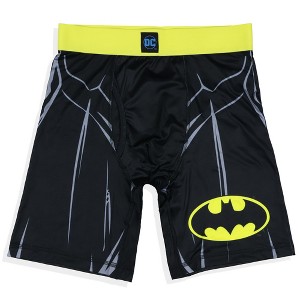 DC Comics Batman Boxer Briefs Men's Super Hero Bat Signal Snug Fit Underwear Black - 1 of 4