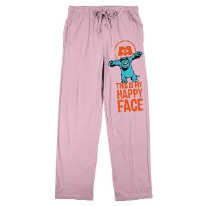 Monsters Inc. Sully This Is My Happy Face Women's Cradle Pink Sleep Pajama Pants - 1 of 4