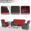 UPTIOT 5-Piece Steel Wicker Patio Conversation - 4 of 4