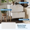 Modern Nightstand with 2 Drawers, Fluted End Table with Metal Legs, Wooden Bedside Table, Sofa Side Table for Bedroom Living Room - 4 of 4