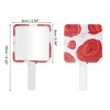 Unique Bargains Floral Square Handheld Mirror White Red 1 Pc - 2 of 3