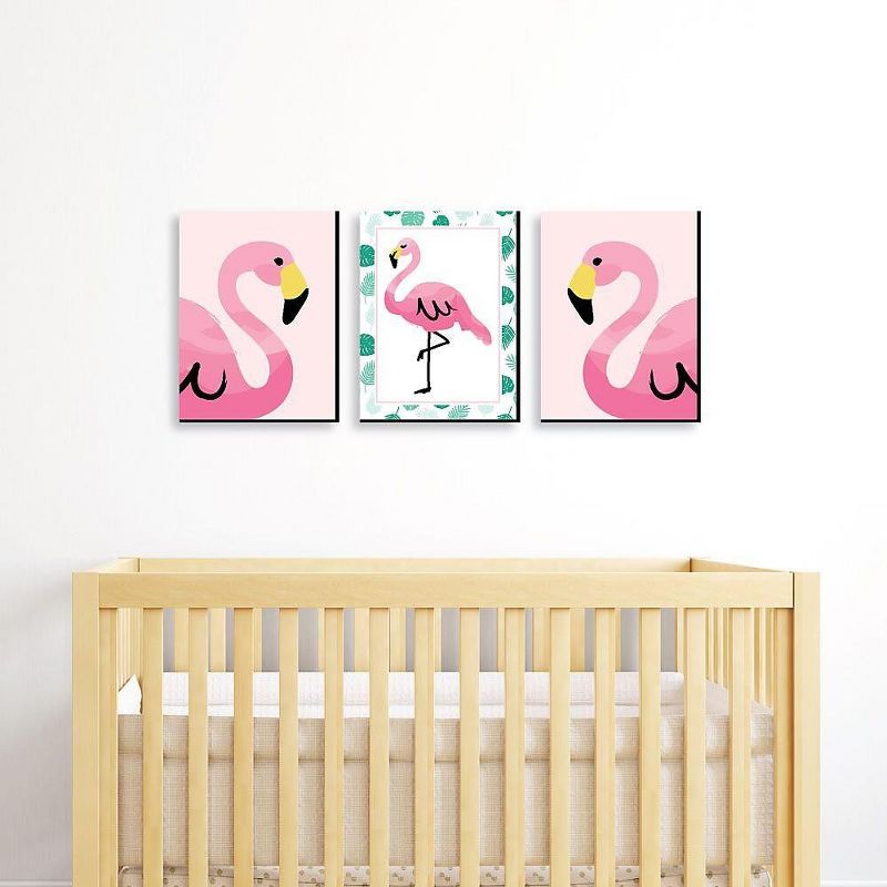 Big Dot of Happiness Pink Flamingo - Tropical Summer Nursery Wall Art, Kids Room Decor & Home Decor - Gift Ideas - 7.5 x 10 inches - Set of 3 Prints, 2 of 8