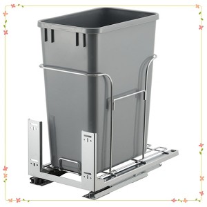 Garbage Waste Recyling Bin with Full Extension Slides, Space-Saving Design - 1 of 4