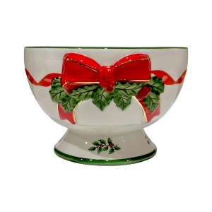 Spode Christmas Tree Ribbon Nut Bowl, 6 Inch Serving Bowl for Candies, Nuts, or Desserts Decorative Bowl for Christmas and Holiday Season - 1 of 4