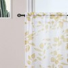 Leaf Printed Pattern Linen Textured Sheer Kitchen Curtains - 2 of 4