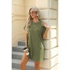 Womens Casual Lounge Dress Crew Neck Short Sleeve T Shirt Dress Loose Fit Shift Pajama Dress A Line Lounge Nightdress - 3 of 4