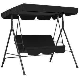 CAVINAS 3-Seat Porch Swing,Outdoor Patio Swing Chair with Removable Cushion and Adjustable Tilt Canopy,Outdoor Swing for Deck,Poolside,Garden - 1 of 4