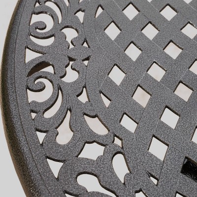 Bronze Cast Aluminum 5-Piece Patio Dining Set with Scroll Design